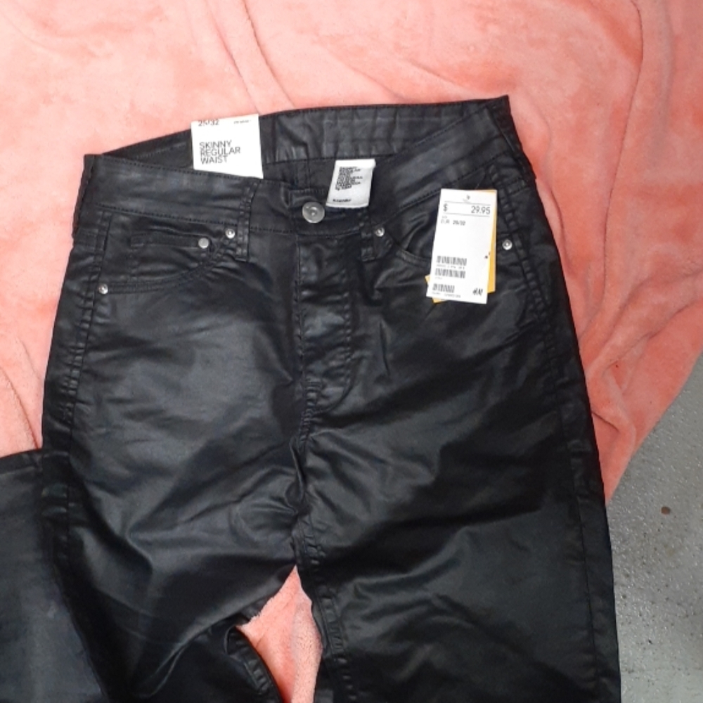 Black pleather jeans